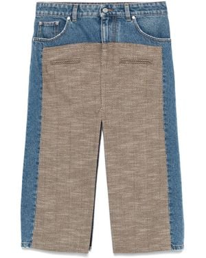 Stella McCartney Denim And Tweed Skirt - Blue
