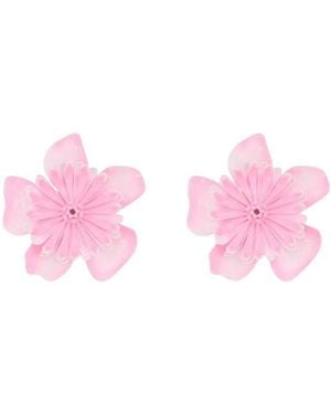 Chloé Fuchsia Floral Stud Earrings - Pink