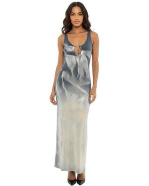 DIESEL Ombre Scoop Neck Maxi Dress - Blue