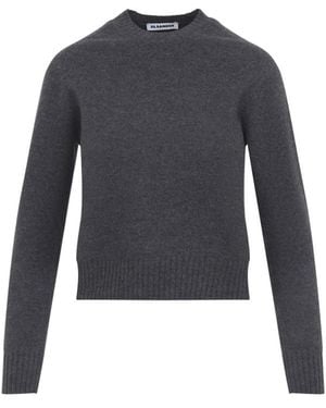 Jil Sander Solid Crew Neck Sweater - Blue