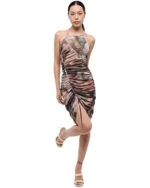 Balmain Printed Halter Neck Mini Dress - Multicolour