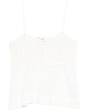Jucca Crochet Scoop Neck Top - White