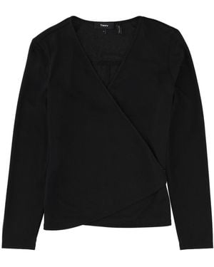Theory Solid V Neck Sweater - Black