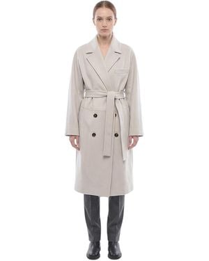 Stella McCartney Notched Lapel Trench Coat - Gray
