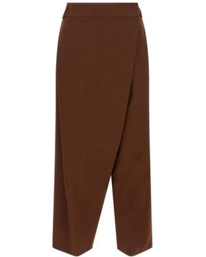 Alberto Biani Relaxed Flat Front Pants - Brown