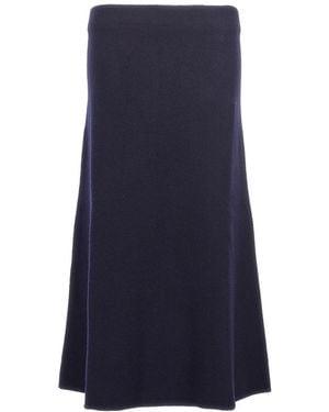 Jil Sander Long Wool Skirt - Blue