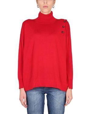 Stefano Mortari Solid Turtle Neck Sweater - Red