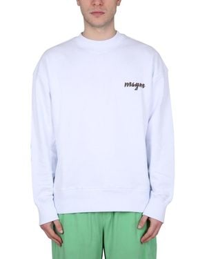 MSGM Crew Neck Sweatshirt - White