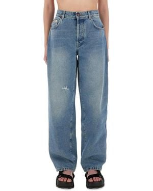 Moschino Loose Flat Front Pants - Blue