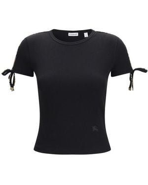 Burberry Solid Crew Neck T-Shirt - Black
