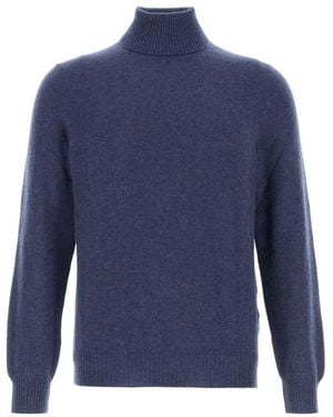 Fedeli Solid Sweaters - Blue