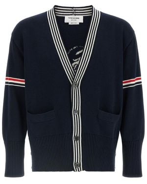 Thom Browne V Neck Cardigan - Blue