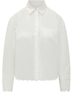 Weekend by Maxmara Relaxed Embroidered Shirt - White