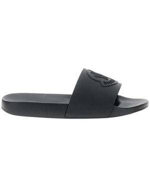 Moncler Logo Basile Slides - Blue