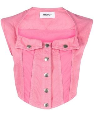 Ambush Denim Top - Pink