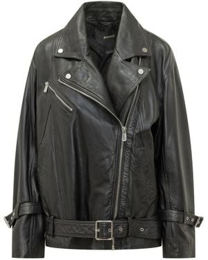 Pinko Solid Notched Lapel Jacket - Black