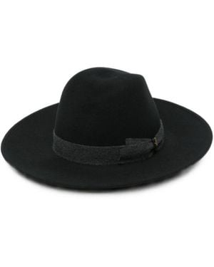 Borsalino Deva Solid Fedora Hat - Black
