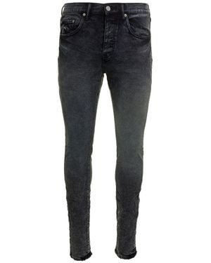Purple Brand Skinny Jeans With Tonal Logo Patch - Blue