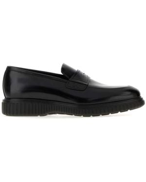Ferragamo Leather Loafers - Black