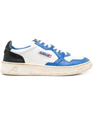 Autry Super Vintage Low Leather Sneakers - Blue