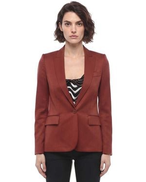 Stella McCartney Solid Peaked Lapel Blazer - Red