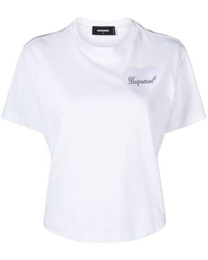 DSquared² Logo Print T-Shirt - White