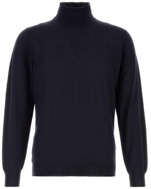 Fedeli Midnight Turtle Neck Sweater - Blue