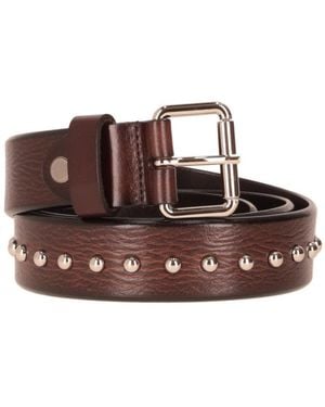 P.A.R.O.S.H. Dark Studded Belt - Brown