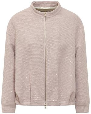 Herno Embellished Mock Collar Jacket - Pink