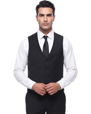 Corneliani Solid Waistcoat - Black
