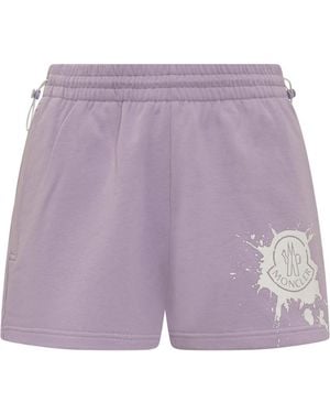 Moncler Logo Shorts - Purple