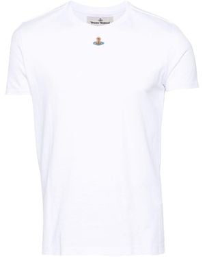 Vivienne Westwood Crewneck Logo Embroidery T-Shirt - White