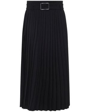 Sportmax Pleated Calf Length Skirt - Black