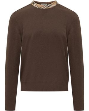 Burberry Crew Neck Sweater - Brown
