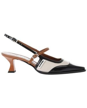 CAREL PARIS Leather Slingback Pumps - Metallic