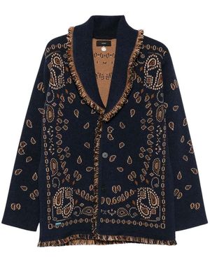 Alanui Midnight Jacquard Cardigan - Blue