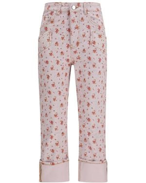 Ganni Slim Capris Pants - Pink