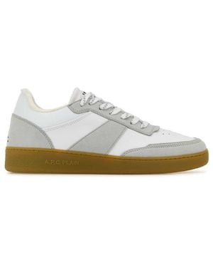 A.P.C. Two-Tone Leather Sneakers - White