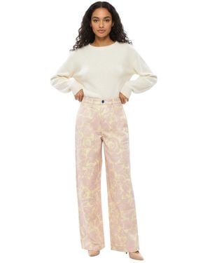Burberry Straight Flat Front Trousers - Natural