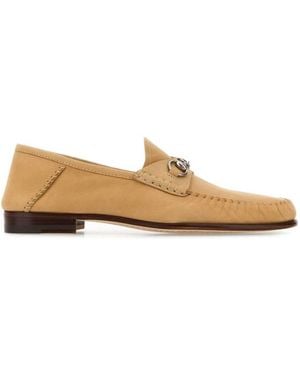 Gucci Suede Loafers - Natural