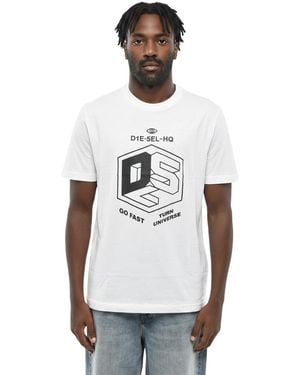 DIESEL Graphic Print T-Shirt - White
