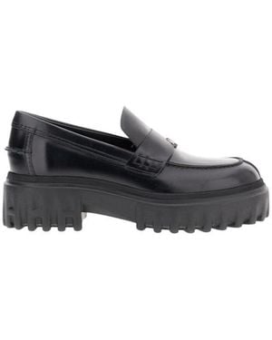 Hogan Solid Loafers - Black