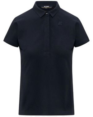 K-Way Solid Shirt Collar Polo - Blue