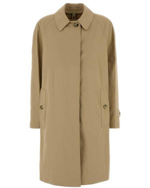 Burberry Single-Breasted Trench Coat - Natural