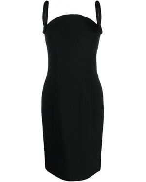 Versace Satin Pencil Midi Dress - Black
