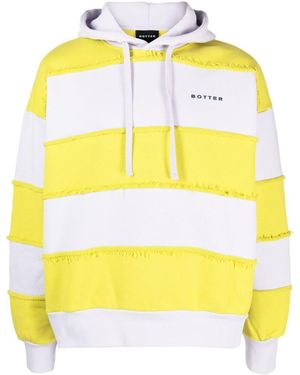 BOTTER Striped Organic Cotton Drawstring Hoodie - Yellow