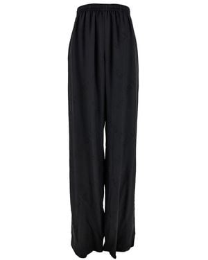 Balenciaga Relaxed Viscose Bal Diagonal Tracksuit Bottoms - Black