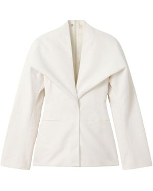 Jacquemus Solid Shawl Lapel Blazer - White