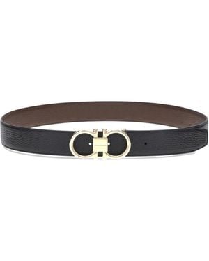 Ferragamo Gancini Solid Reversible Belt - White