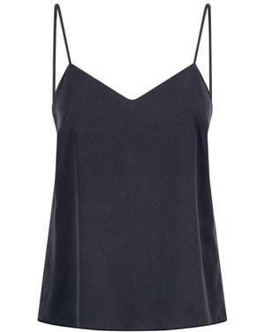 Max Mara Solid V Neck Top - Blue